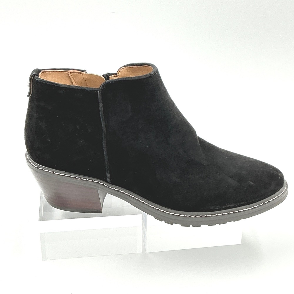 Sam Edelman Size 7 Ankle Boot Black Suede Side Zip NEW Hilty $160